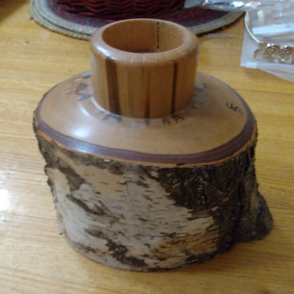 Hand Turned Birch Wood Candle Holder ...No Hurricane /Chimney - Picture 4 of 10